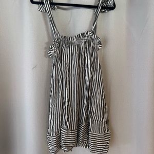 Faithfull the Brand green and white stripe dress.